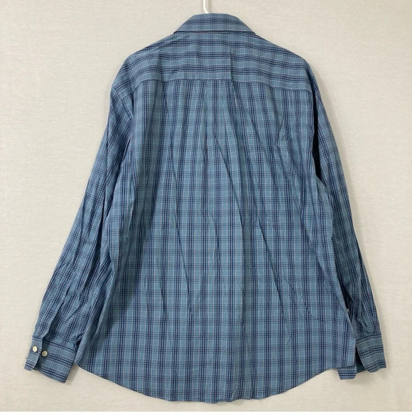 Peter Millar Blue Plaid Crown Comfort Long Sleeve Button Down XL - Picture 7 of 8